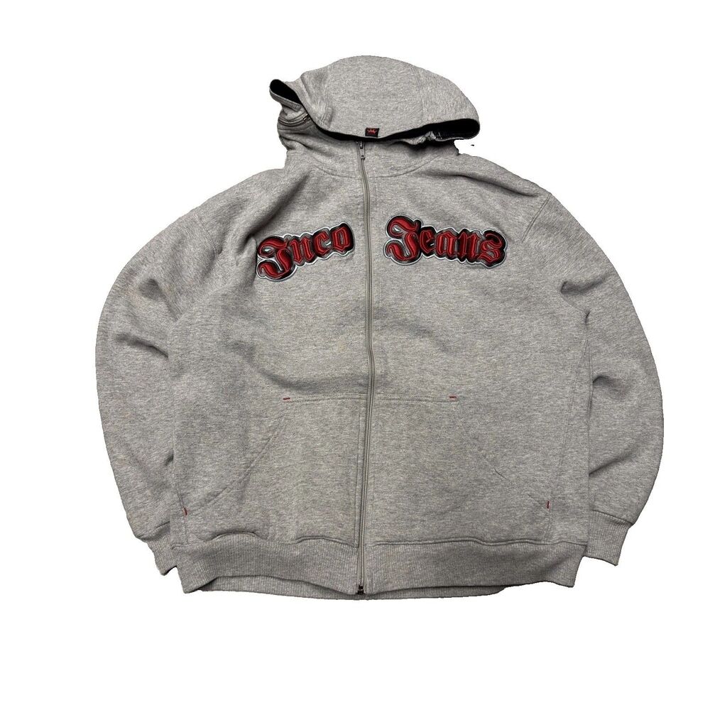 Vintage JNCO Jeans Hoodie Boys XL 18/20 Full Zip Crown Logo Streetwear Skate Y2K